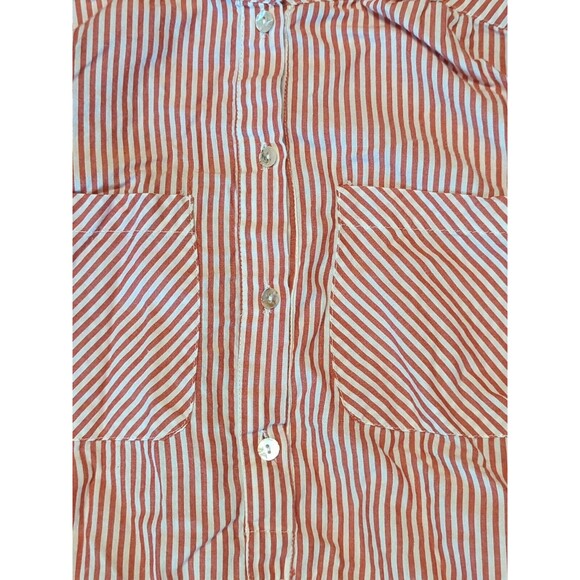 dRA Los Angeles Cassie Midi Shirt Dress Womens Small Red White Stripes Cotton - Picture 5 of 11